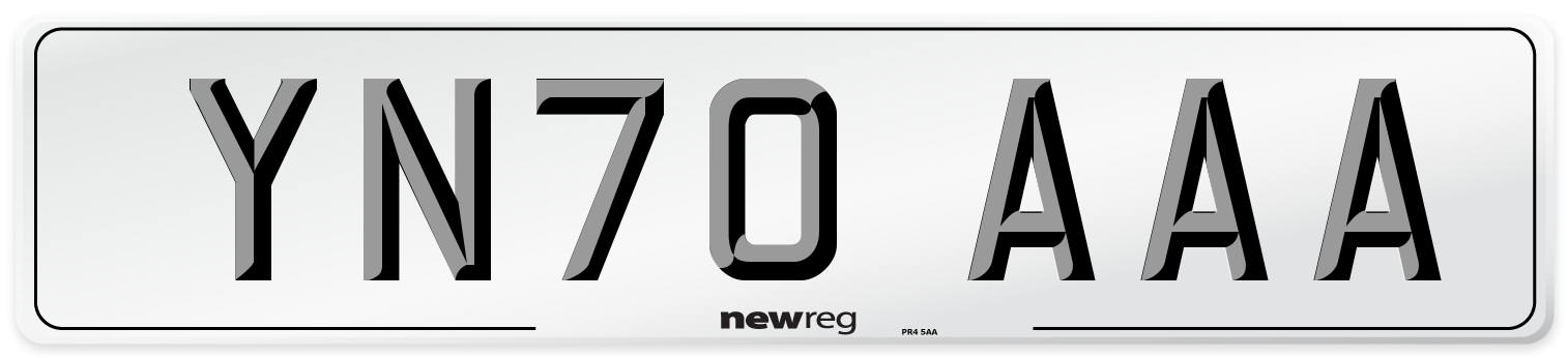 YN70 AAA Number Plate from New Reg